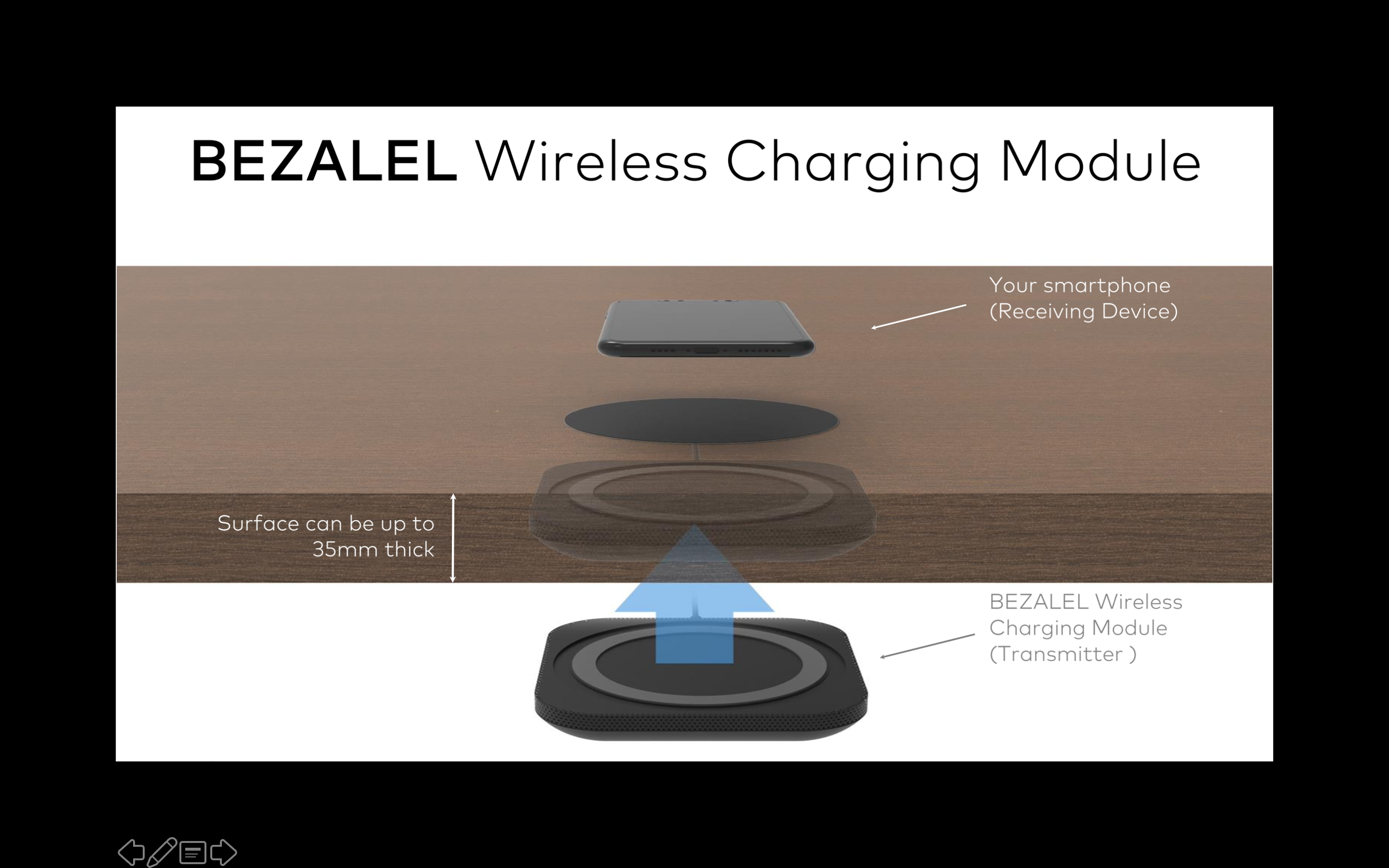 BEZALEL 新型感應無線充電器。(受訪者提供)